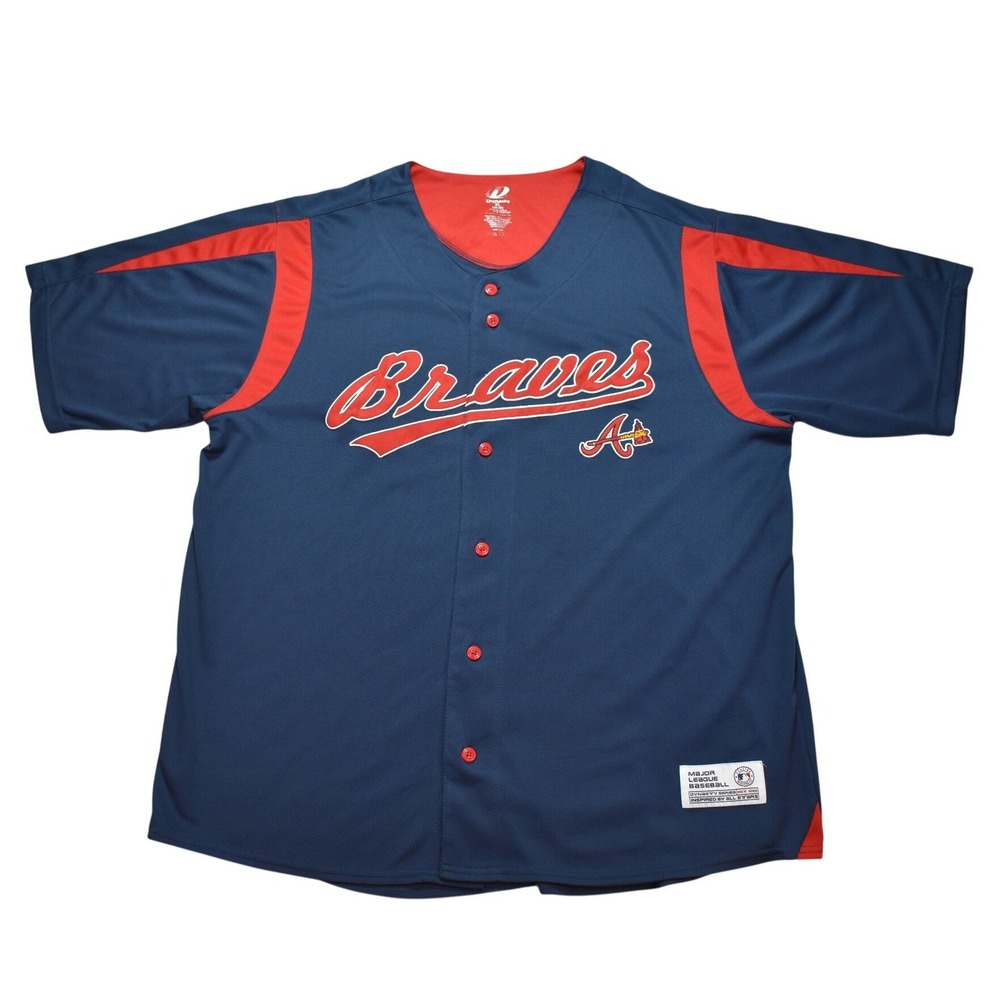 Dynasty Atlanta Braves MLB Baseball Jersey MensXL Navy Blue Dynasty Series Shirt